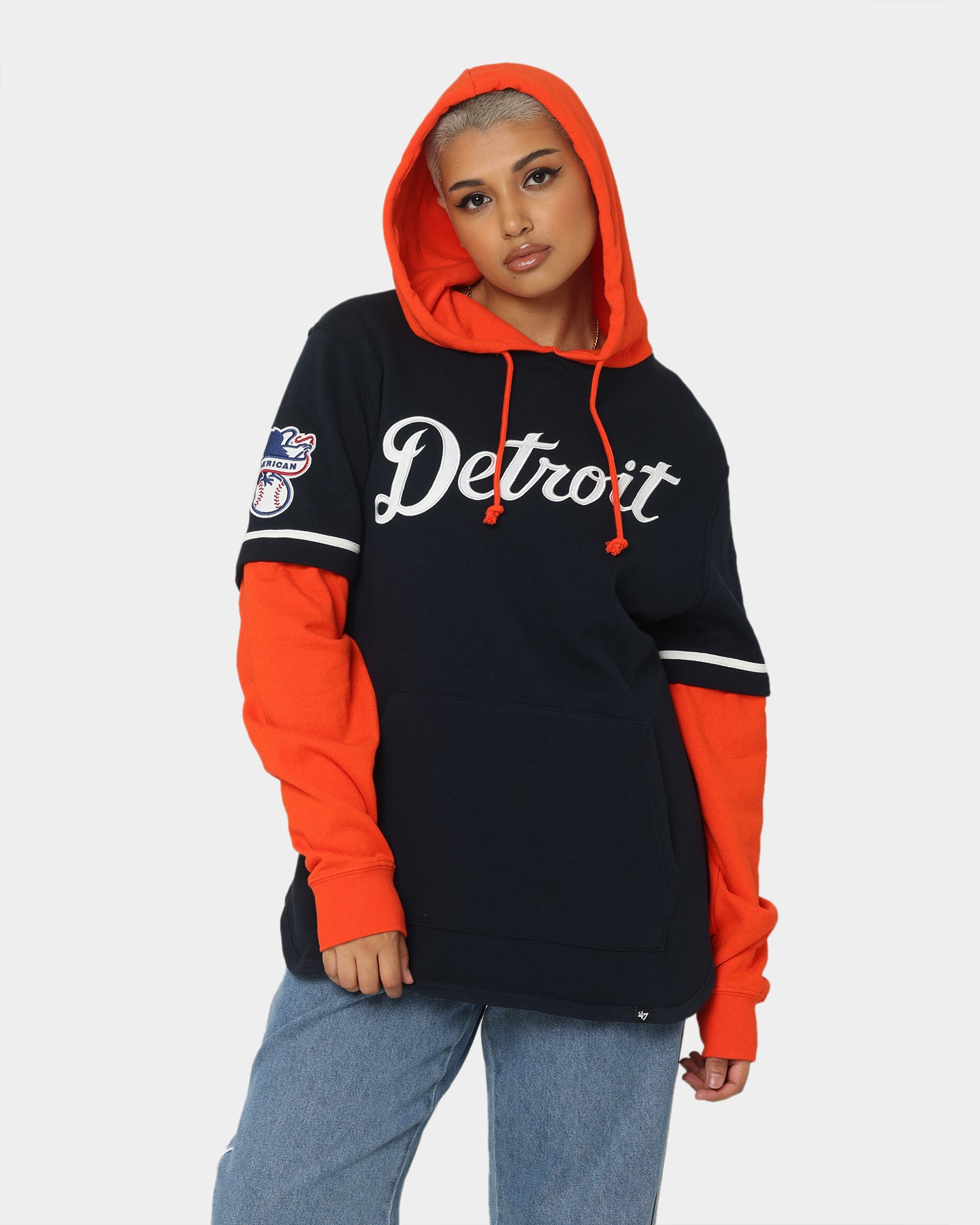 47 Brand Detroit Tigers Shortstop Hoodie - Navy Blue Pullover for Men & Women | Cozy Fall & Winter Wear for Baseball Fans & Casual Outfits