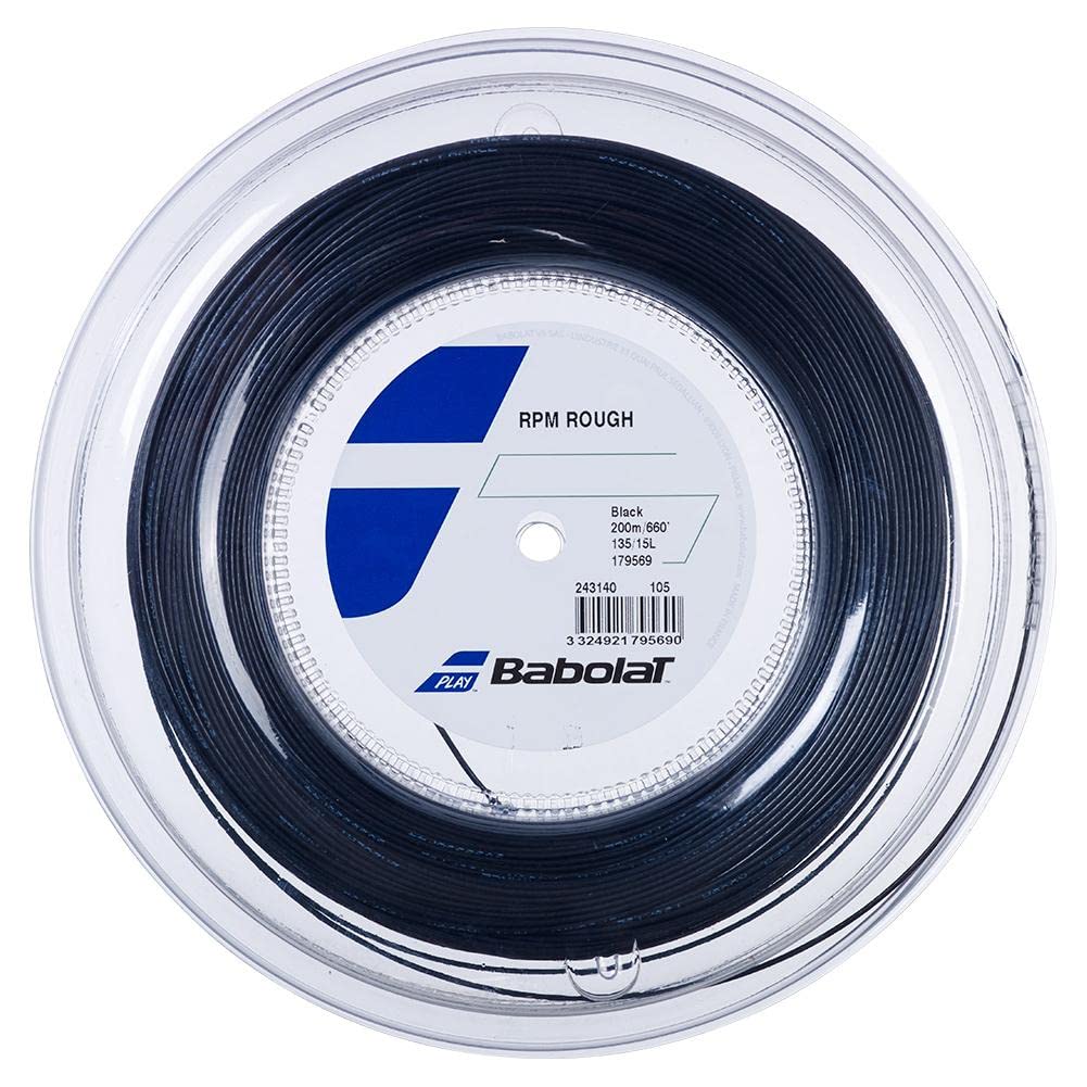 Babolat RPM Blast Rough 1.35mm/15L Tennis String Reel - Black | High Spin & Durability for Competitive Play | Perfect for Hard Court & Clay Court Matches
