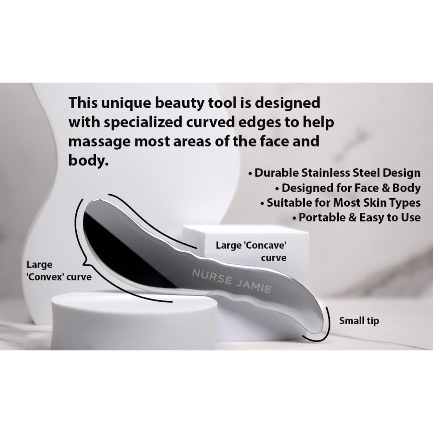 Nurse Jamie Beauty Blade Facial Massage Tool - 1 Count for Skin Tightening & Wrinkle Reduction | Perfect for At-Home Spa & Skincare Routine
