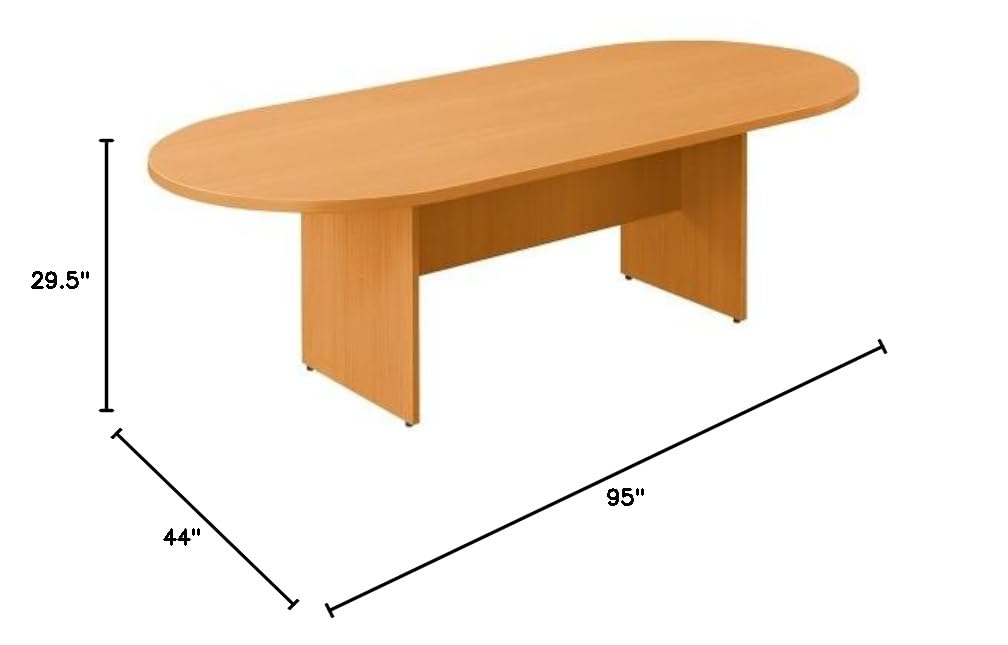 8 ft Conference Table with 8 Seats - Durable Mahogany Laminate Office Meeting Table for Conference Rooms & Training Sessions (44