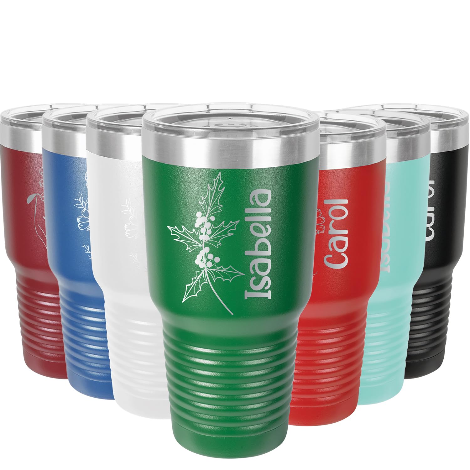 Personalized Women's Tumbler with Custom Name & Birth Flower - Insulated Travel Coffee Mug for Mom, Birthday Gifts for Women - Perfect for Mother's Day, Office Use & Daily Commute