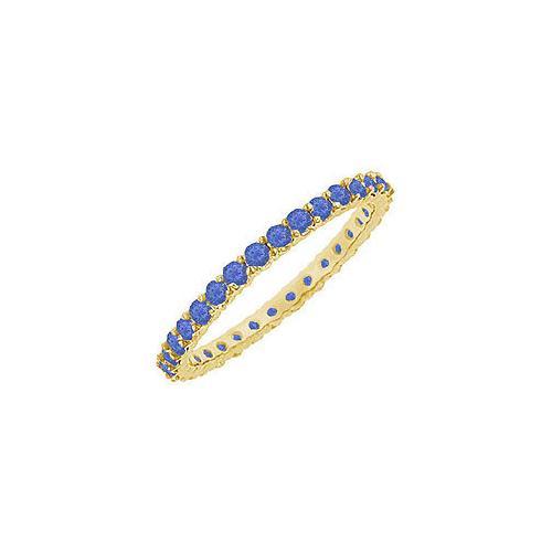14K Yellow Gold Sapphire Eternity Bangle Bracelet - 6.00 CT TGW Genuine Sapphire Jewelry for Women, Perfect for Anniversaries, Weddings & Special Occasions
