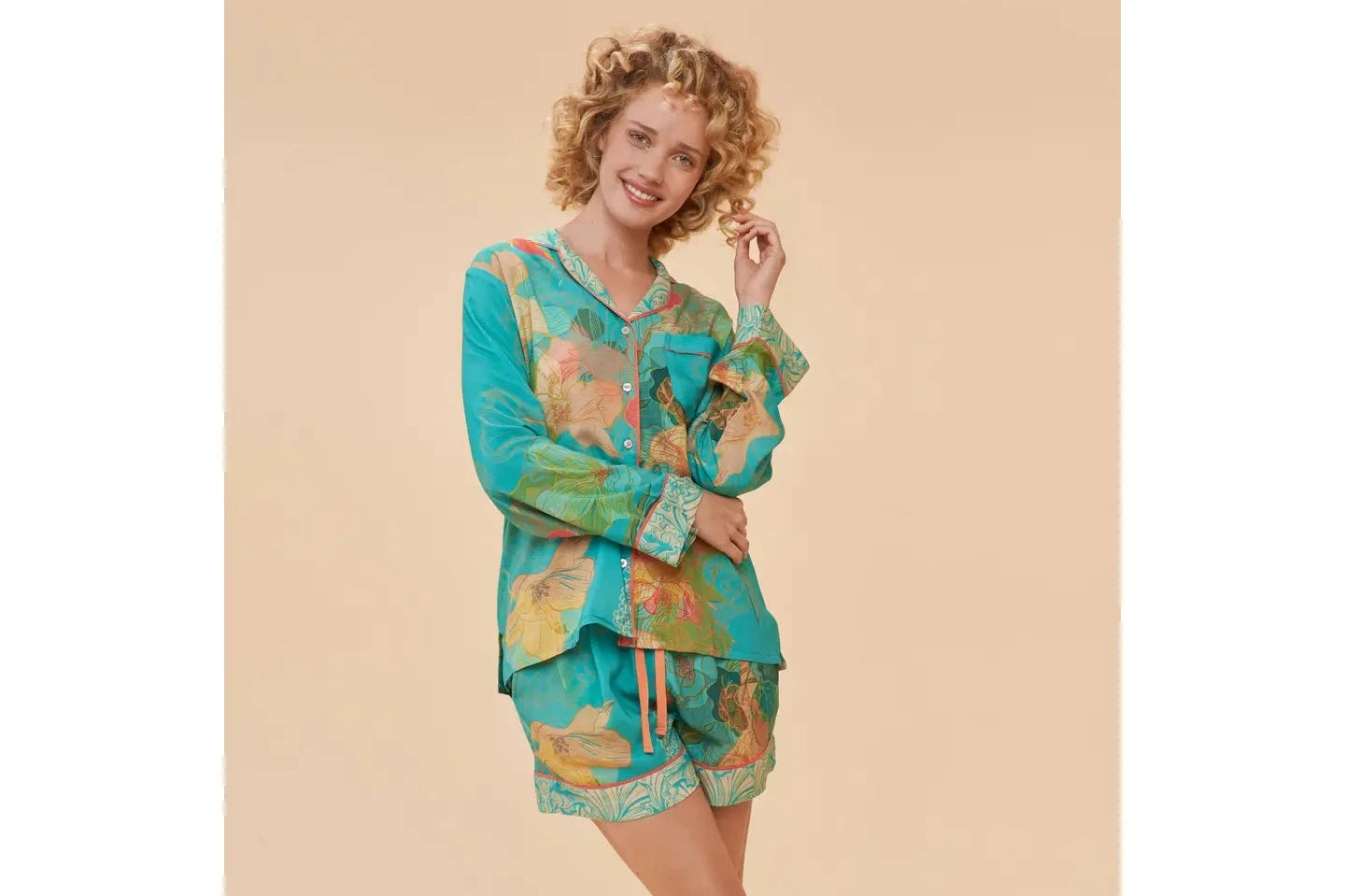 Hummingbird Pajamas in Aqua - Soft & Comfortable Sleepwear for Women - Perfect for Nighttime Relaxation & Lounging