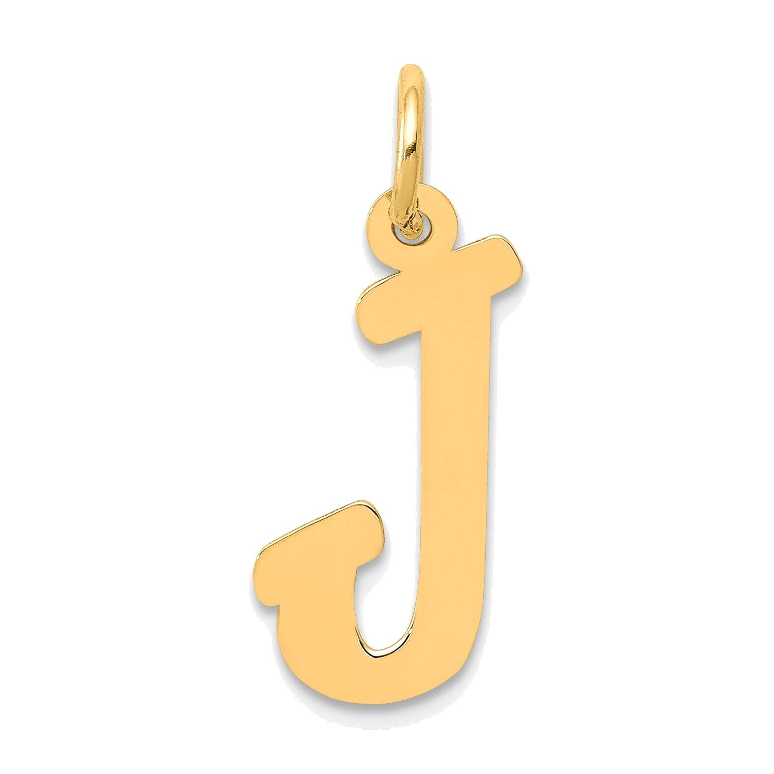 Bonyak 14K Yellow Gold Medium Script Initial J Charm Necklace - Personalized Name Jewelry for Women, Perfect Gift for Birthday, Anniversary & Valentine's Day