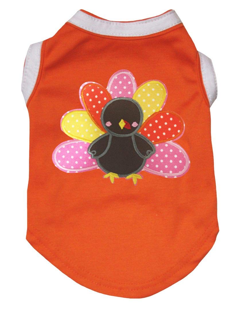 Rainbow Turkey Puppy Dog Shirt for Small Dogs - Orange & White XS Pet Costume | Halloween, Thanksgiving & Christmas Outfit
