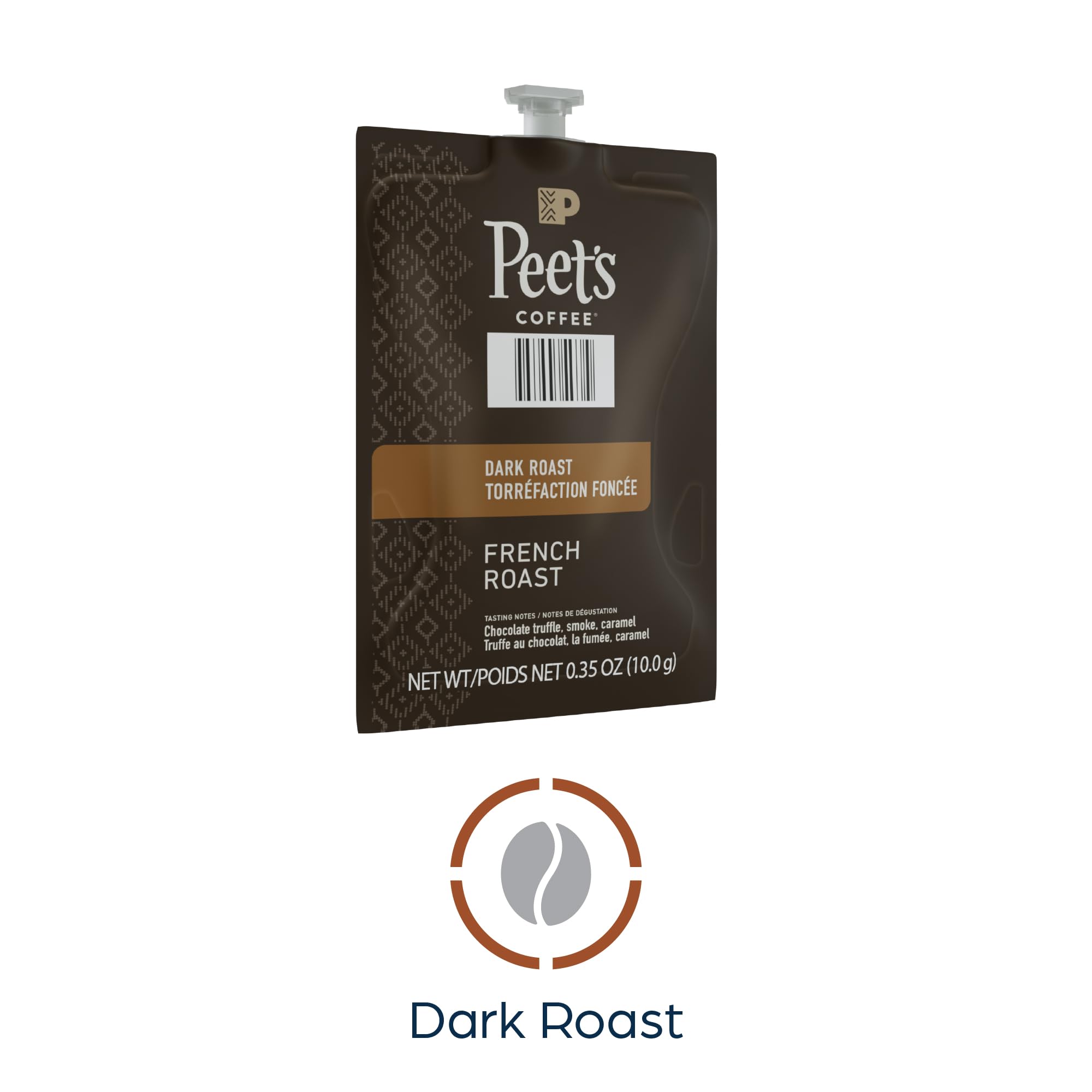 Peet's Coffee & Tea Flavia Ground Coffee Freshpacks - French Roast (0.35 Oz, 76/Carton) | Premium Office & Home Brewing Coffee Pods for Single-Serve Machines