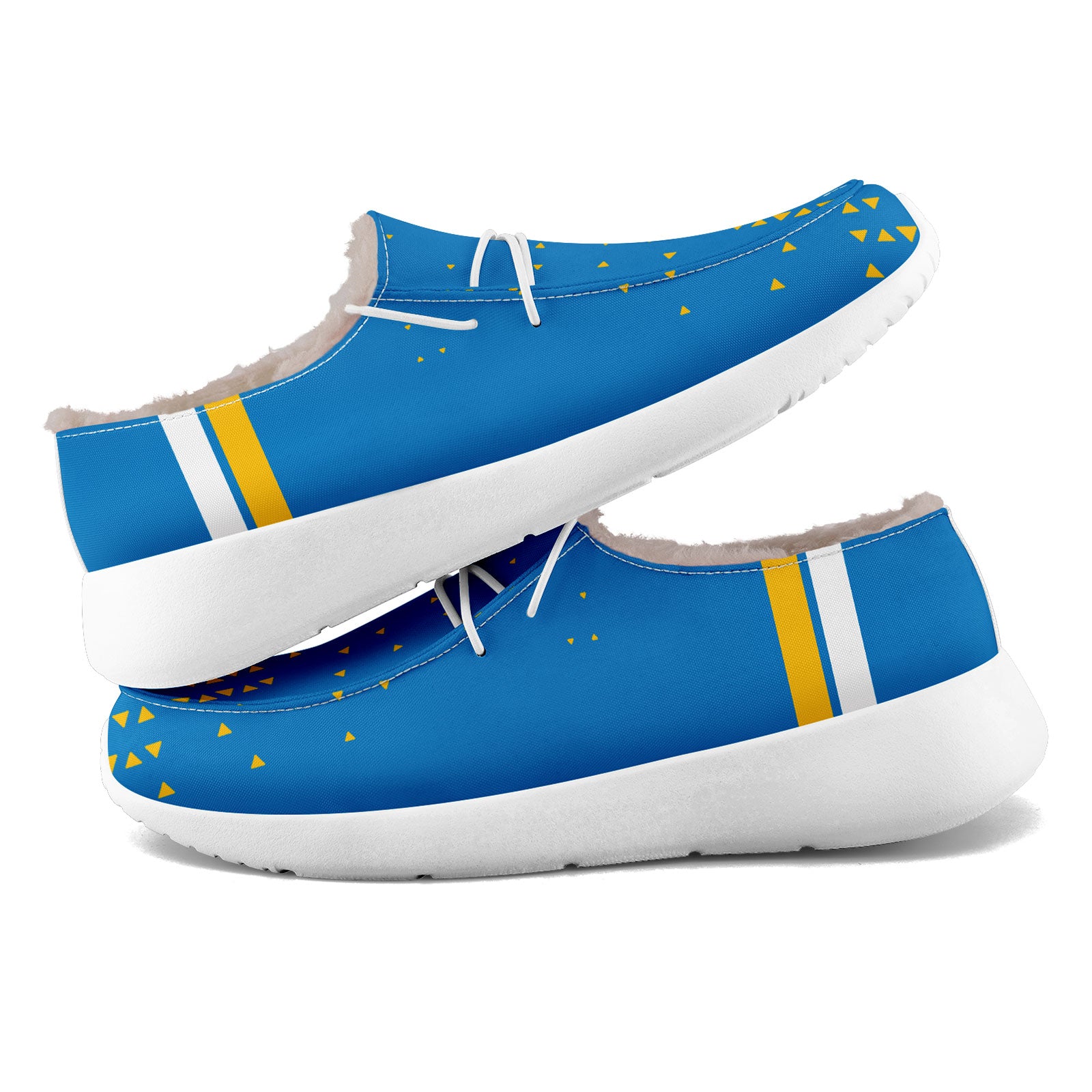 Custom Blue & Yellow Los Angeles Sneakers - Personalized Casual Shoes for Men & Women - Perfect for Walking, Running & Street Fashion