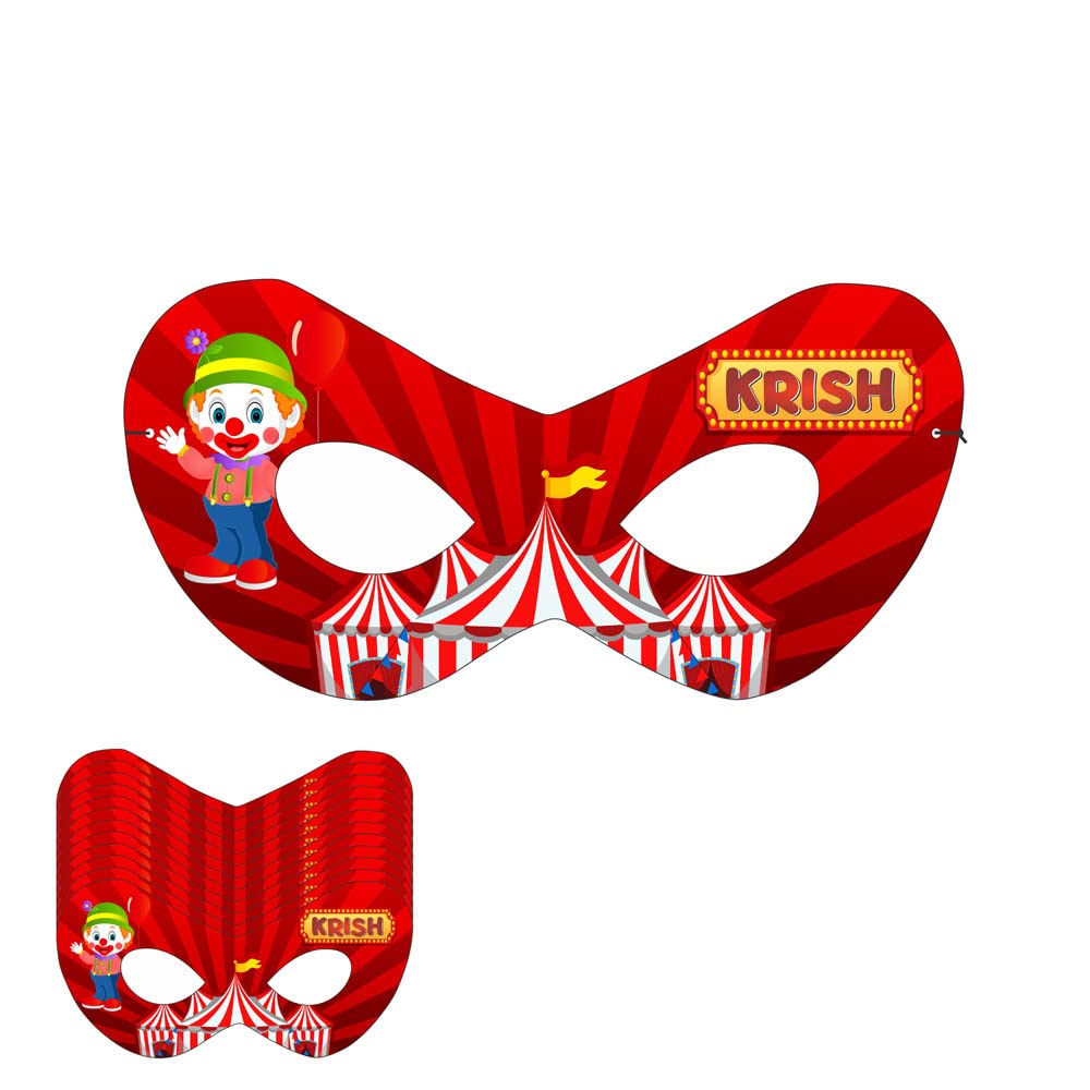 Custom Carnival Birthday Eye Mask with Personalized Baby Name - Fun Party Favors for Carnival Themed Birthday Decorations & Photo Props