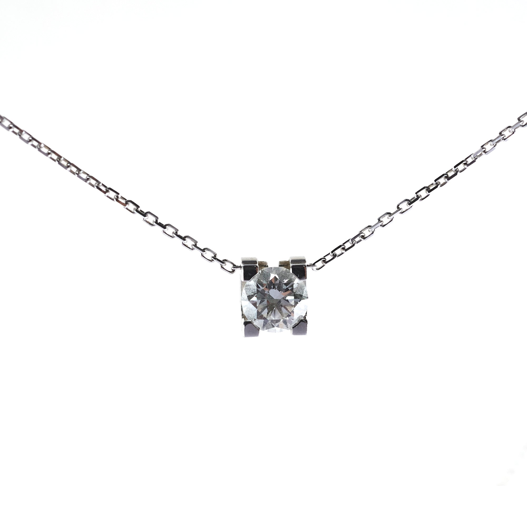 Cartier 18K White Gold 0.59 Carat Diamond Pendant Necklace for Women - Elegant Jewelry Gift for Anniversary, Wedding & Special Occasions