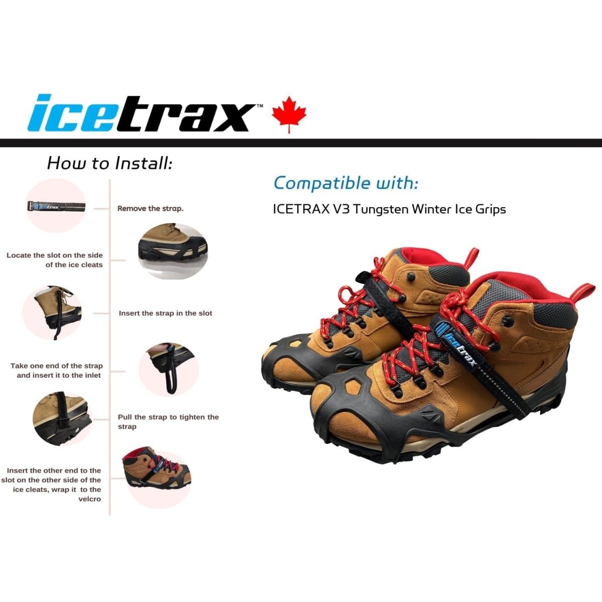 Icetrax Heavy Duty Velcro Straps - Adjustable Hook and Loop Fasteners for Sports, DIY, and Outdoor Gear - Secure Equipment, Tools, and More