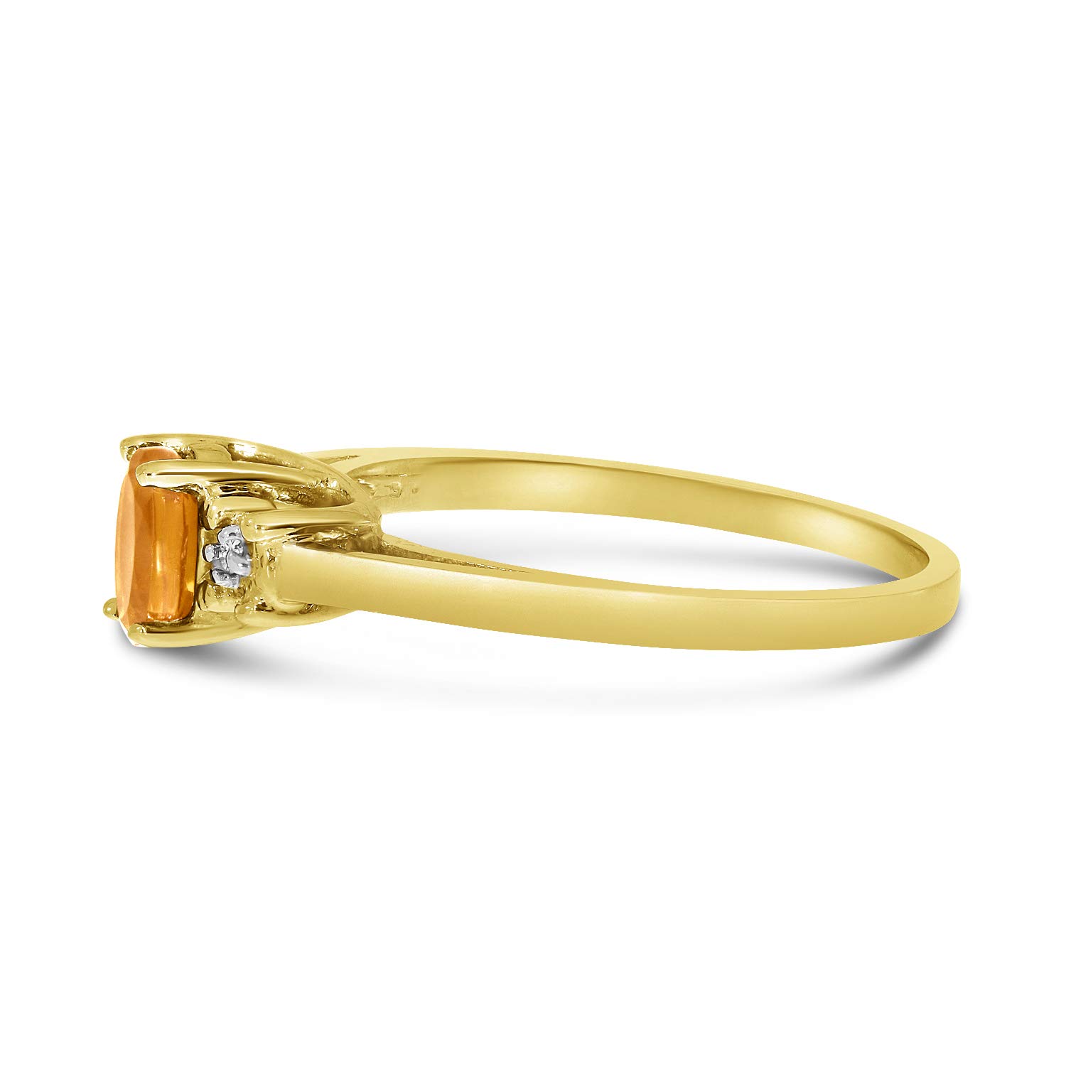 10K Yellow Gold Genuine Birthstone Solitaire Oval Gemstone & Diamond Engagement Ring for Women - Perfect Wedding, Anniversary & Proposal Jewelry Gift