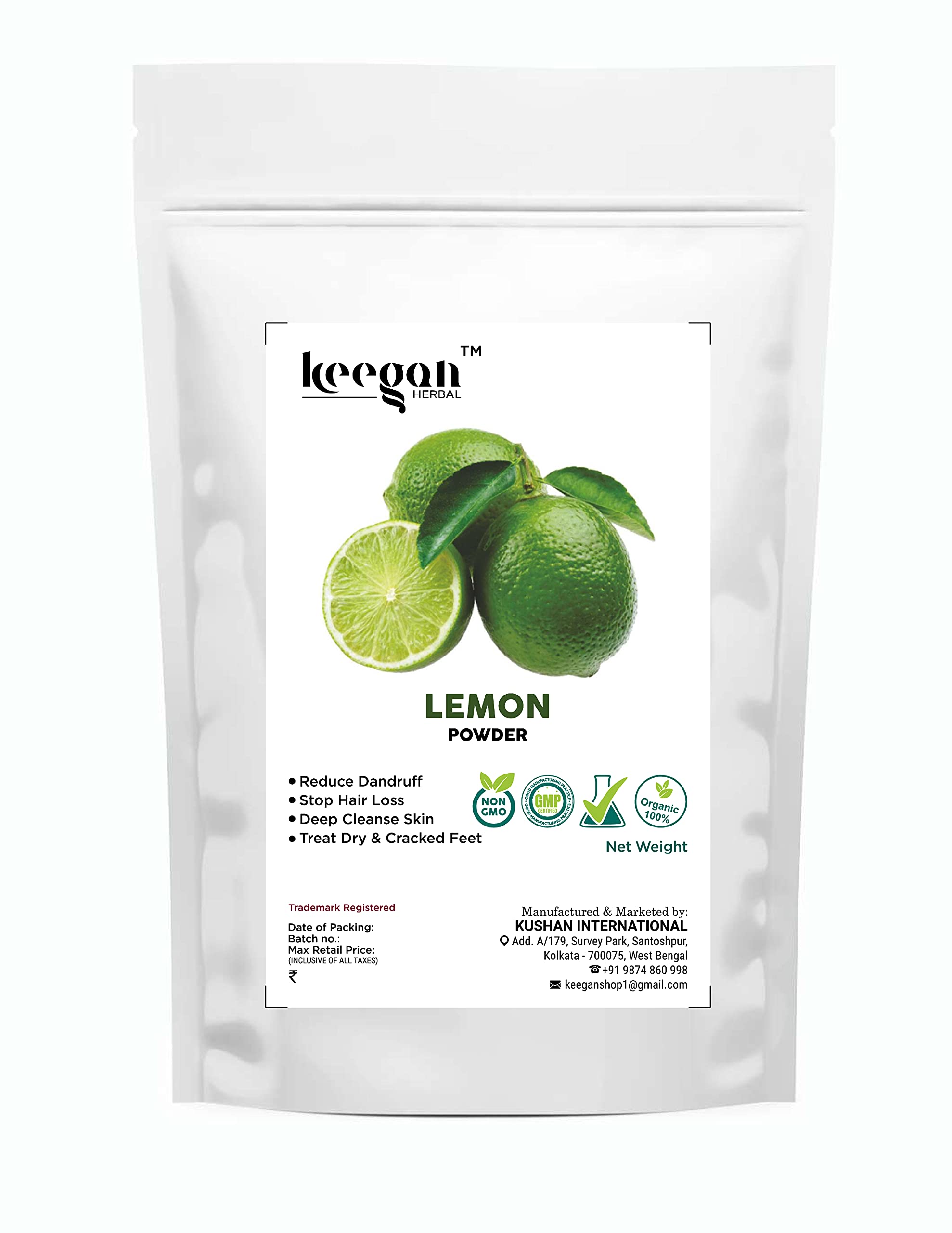 Keegan Herbal 100% Pure Lemon Peel Powder - 200g for DIY Face Mask, Skin Brightening & Hair Care | Natural Exfoliant & Glow Booster for Radiant Skin