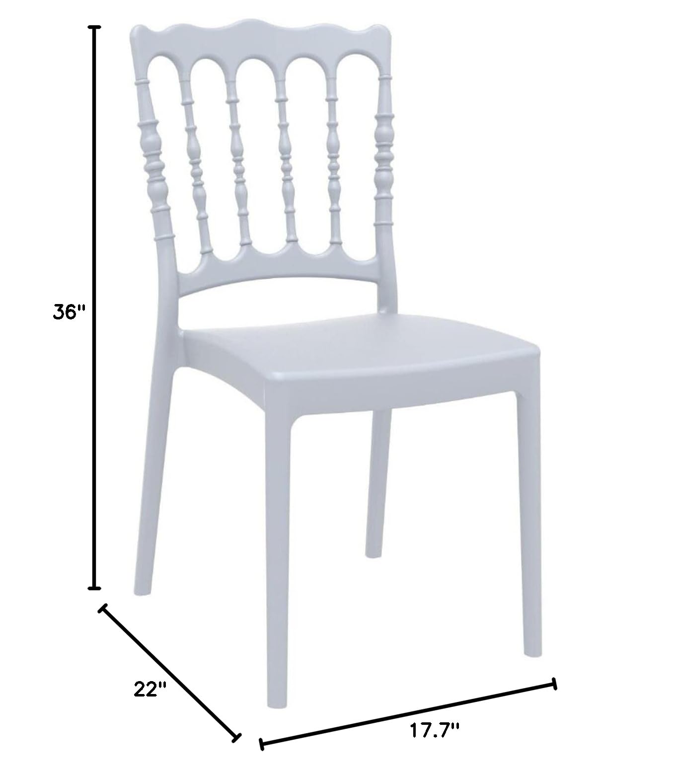 Premium Napoleon Patio Dining Chairs (Set of 2) - Weather-Resistant Silver Aluminum Outdoor Chairs for Garden, Poolside & Backyard Relaxation