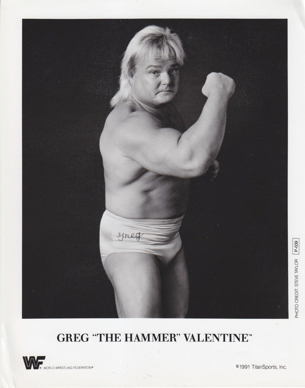 1991 Greg The Hammer Valentine P039 B/W Wrestling Trading Card - Perfect for Wrestling Fans, Collectors & Nostalgic Gift Ideas