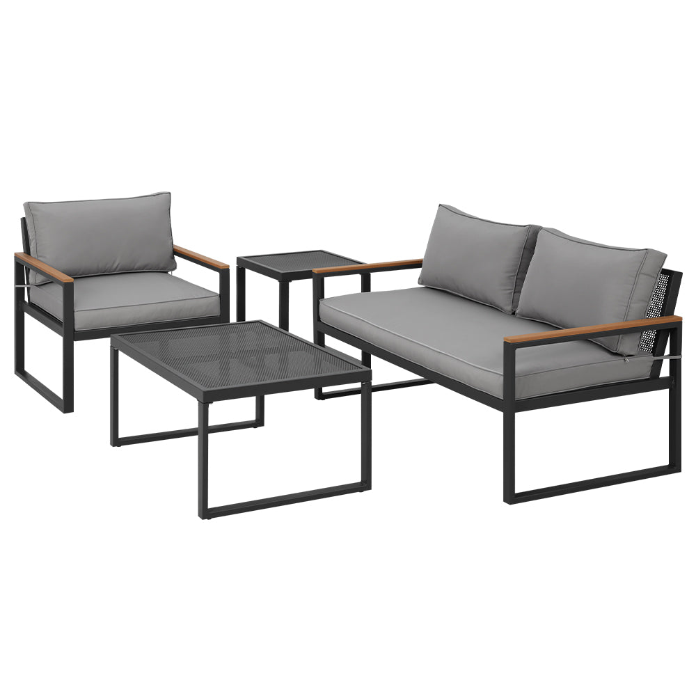 3-Seater Corner Steel Modular Lounge Sofa Set - Modern Living Room Furniture for Small Spaces, Apartments & Offices