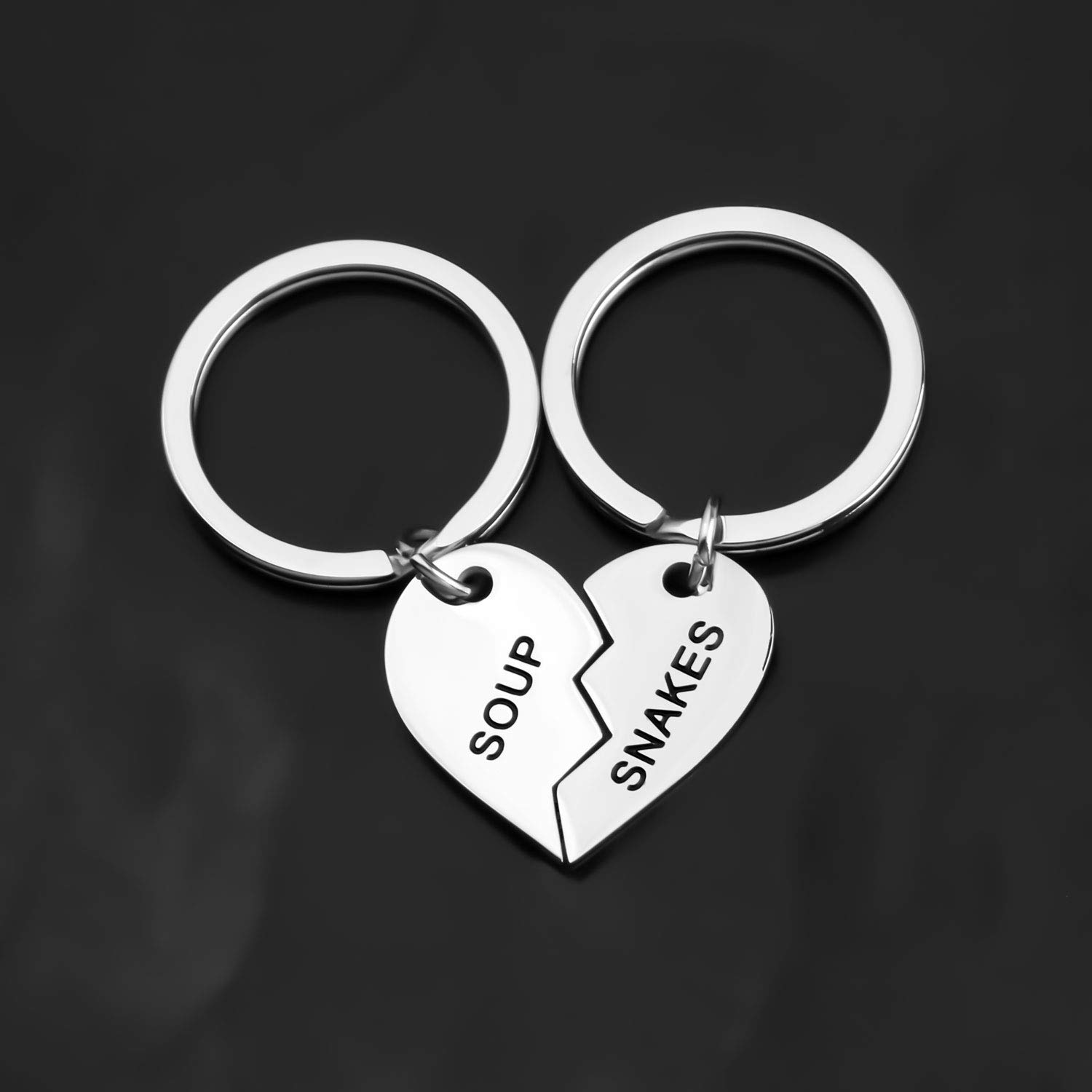 BLEOUK Office Keychain Set - TV Show Inspired Couple Gift, Snake Design Keychains for Him and Her - Perfect for Anniversaries, Valentine's Day & Office Accessories