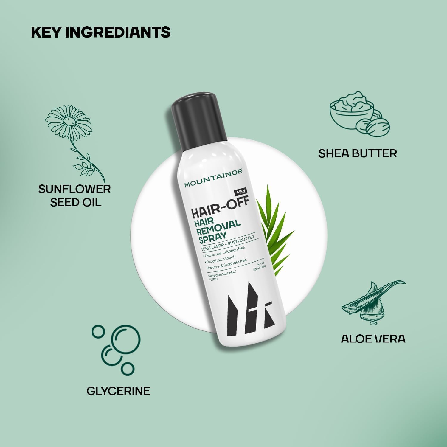 Men's Hair Removal Spray Cream - Painless Depilatory for Chest, Back, Arms, Legs & Underarms | Dermatologist Tested & Safe | At-Home Hair Removal Solution for Smooth Skin | Pack of 1 | Perfect for Gym, Beach & Summer Activities