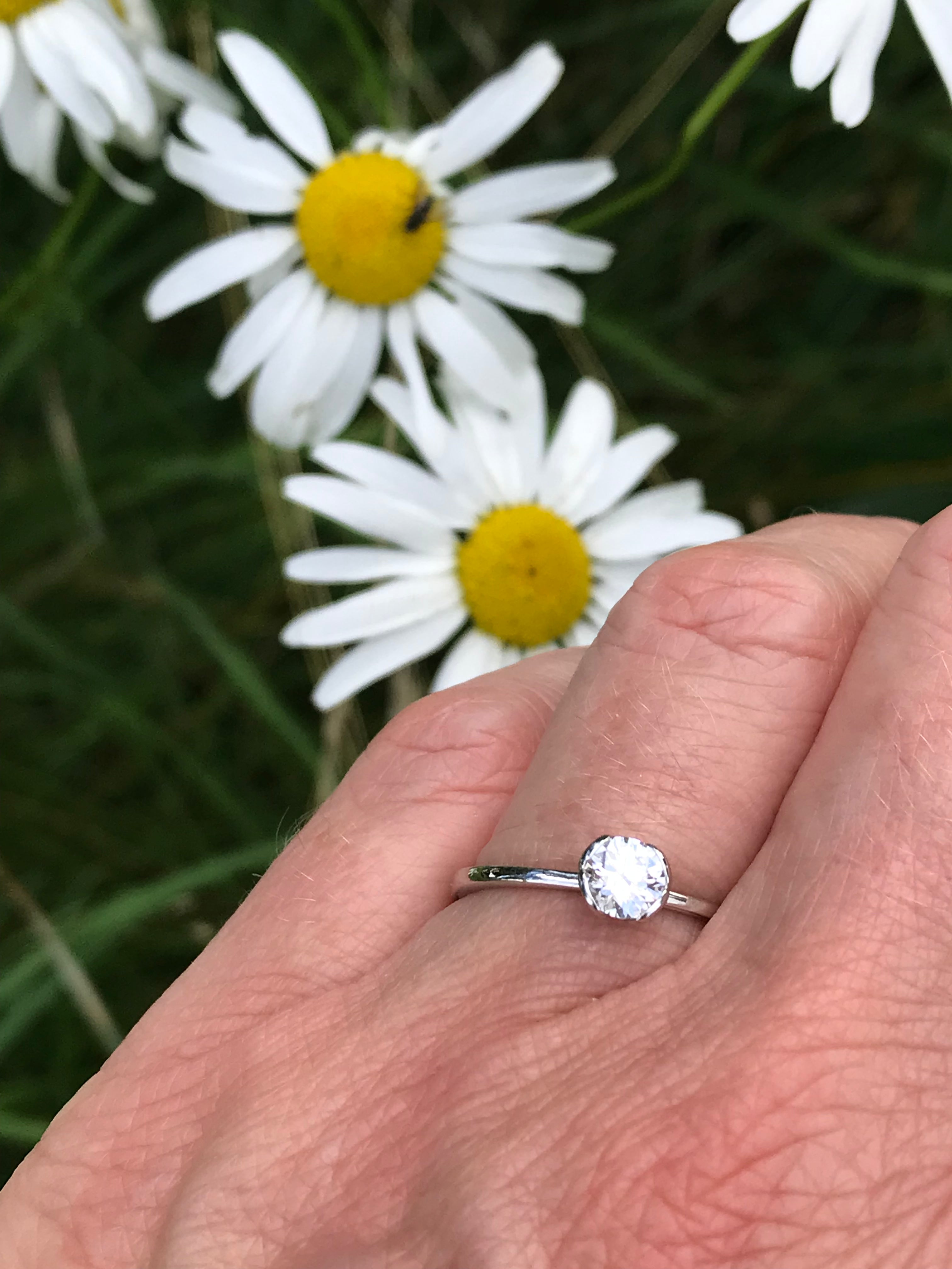 0.43ct Platinum Diamond Ring - DSI Certified Natural Brilliant Cut Diamond Engagement Ring for Women, Perfect for Proposals, Anniversaries & Special Occasions