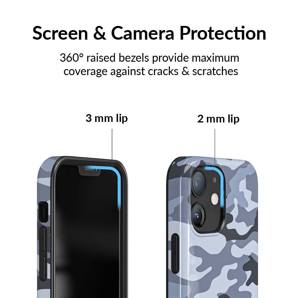 Gray Camo iPhone Case - Durable Protective Cover for iPhone 12/13/14/15 Pro Max - Military Grade Shockproof Slim Design - Perfect for Outdoor, Travel & Everyday Use