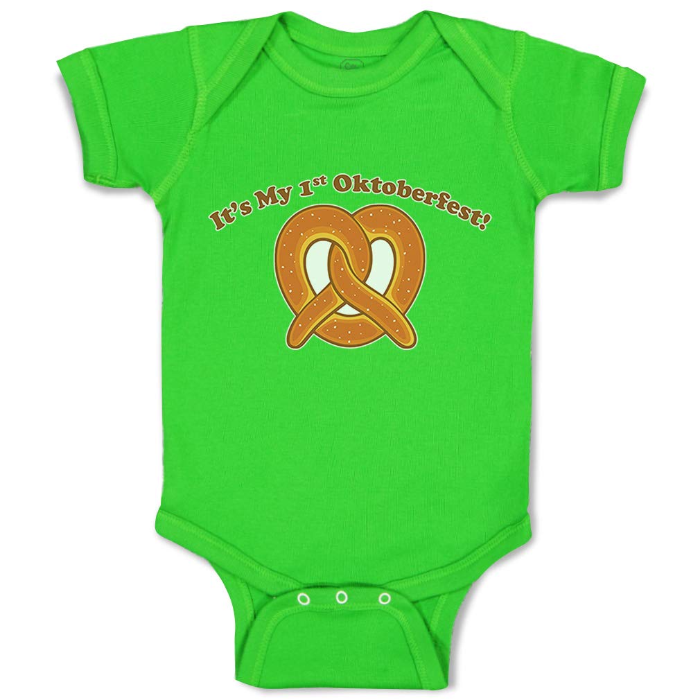 Custom Baby Bodysuit - Funny 'It's My First Oktoberfest' Cotton Onesie for Boys & Girls (12 Months) - Green Apple Design | Perfect for Oktoberfest Celebrations, Baby Showers & First Birthday Photos