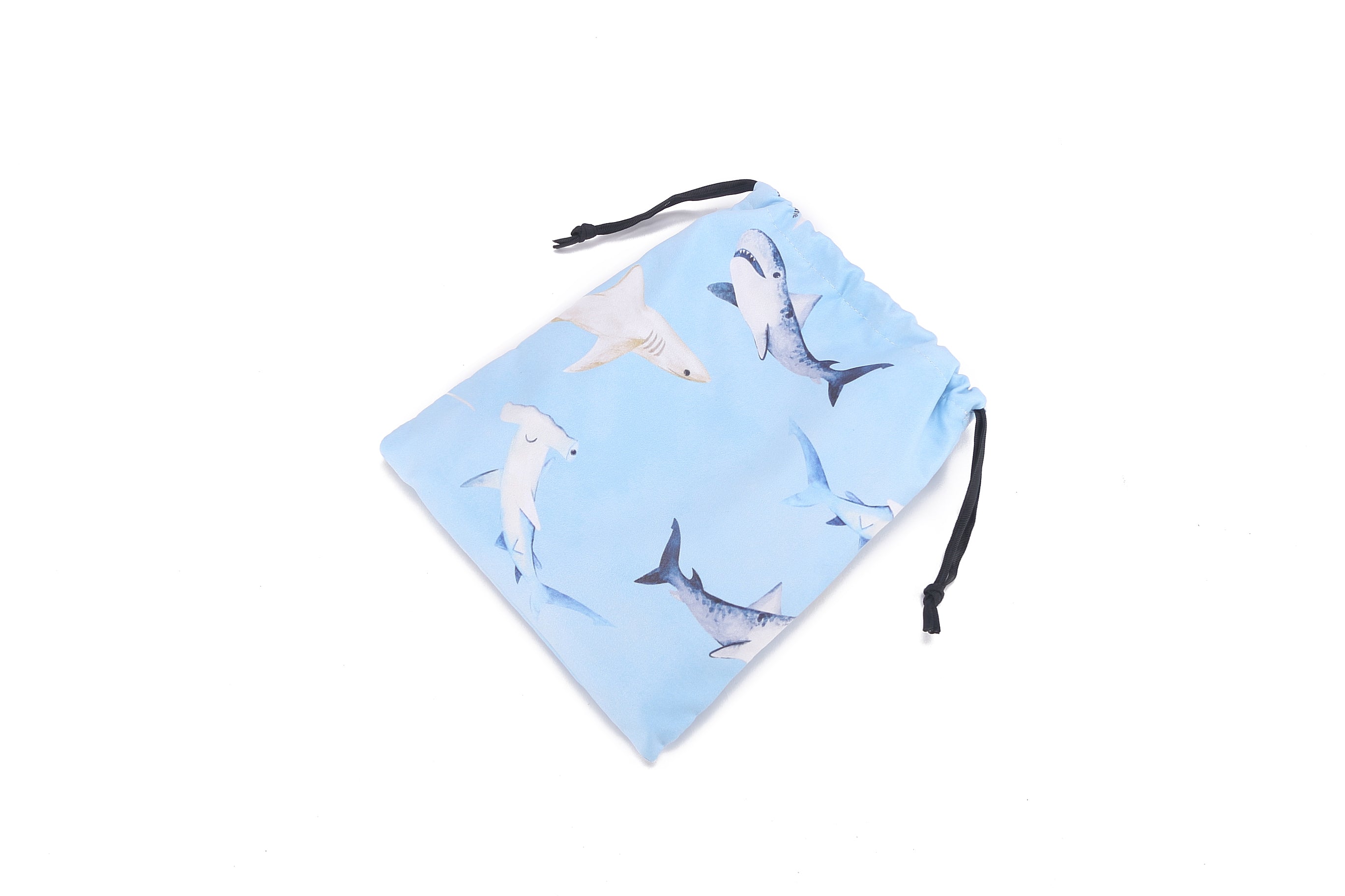Happy Sharks Blue Hooded Beach Towel Poncho for Teens - Quick Dry Swim Cover Up for Pool, Beach & Water Sports