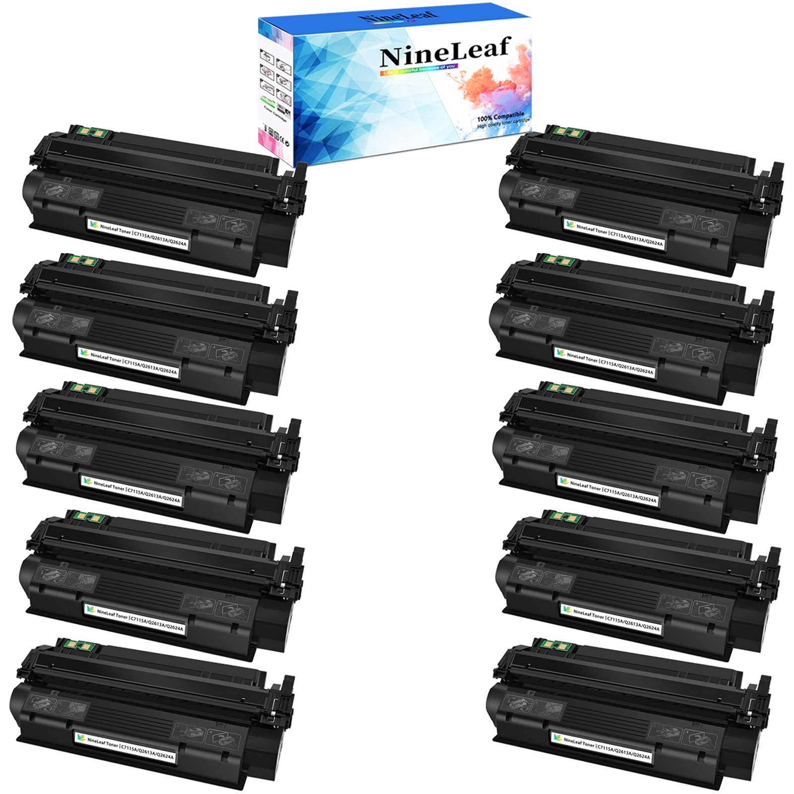 High Yield HP 13A Q2613A Compatible Toner Cartridge (10-Pack Black) - Works with LaserJet 1300/1300N/1300XI/1300T Printers - Ideal for Office Printing & High Volume Documents