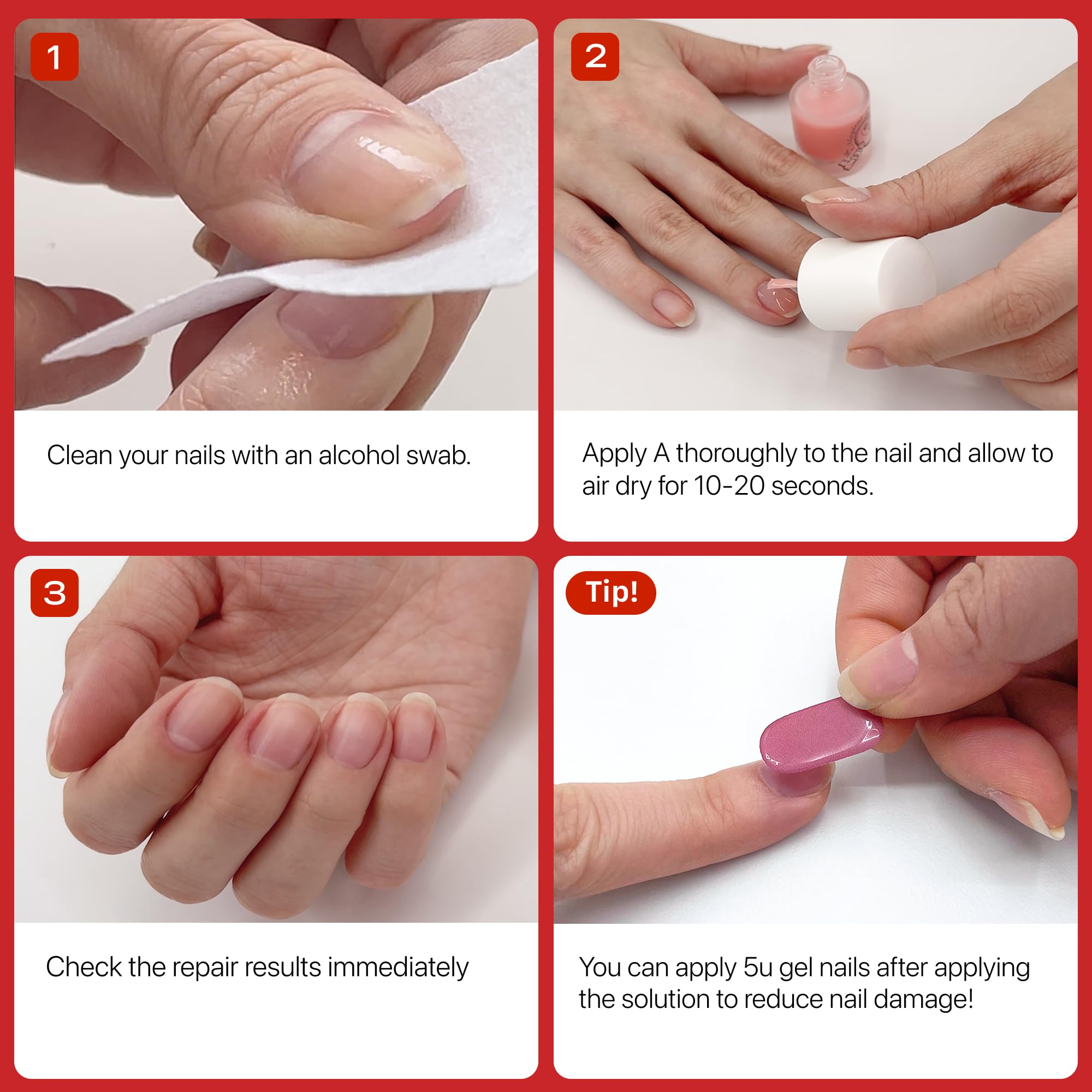UUUUU. All-in-One Nail Strengthener & Hardener with Vitamins, Collagen & Biotin - Quick-Drying, Odorless, Non-Toxic Nail Primer for Healthy Nails - Perfect for Salon-Quality Manicures at Home