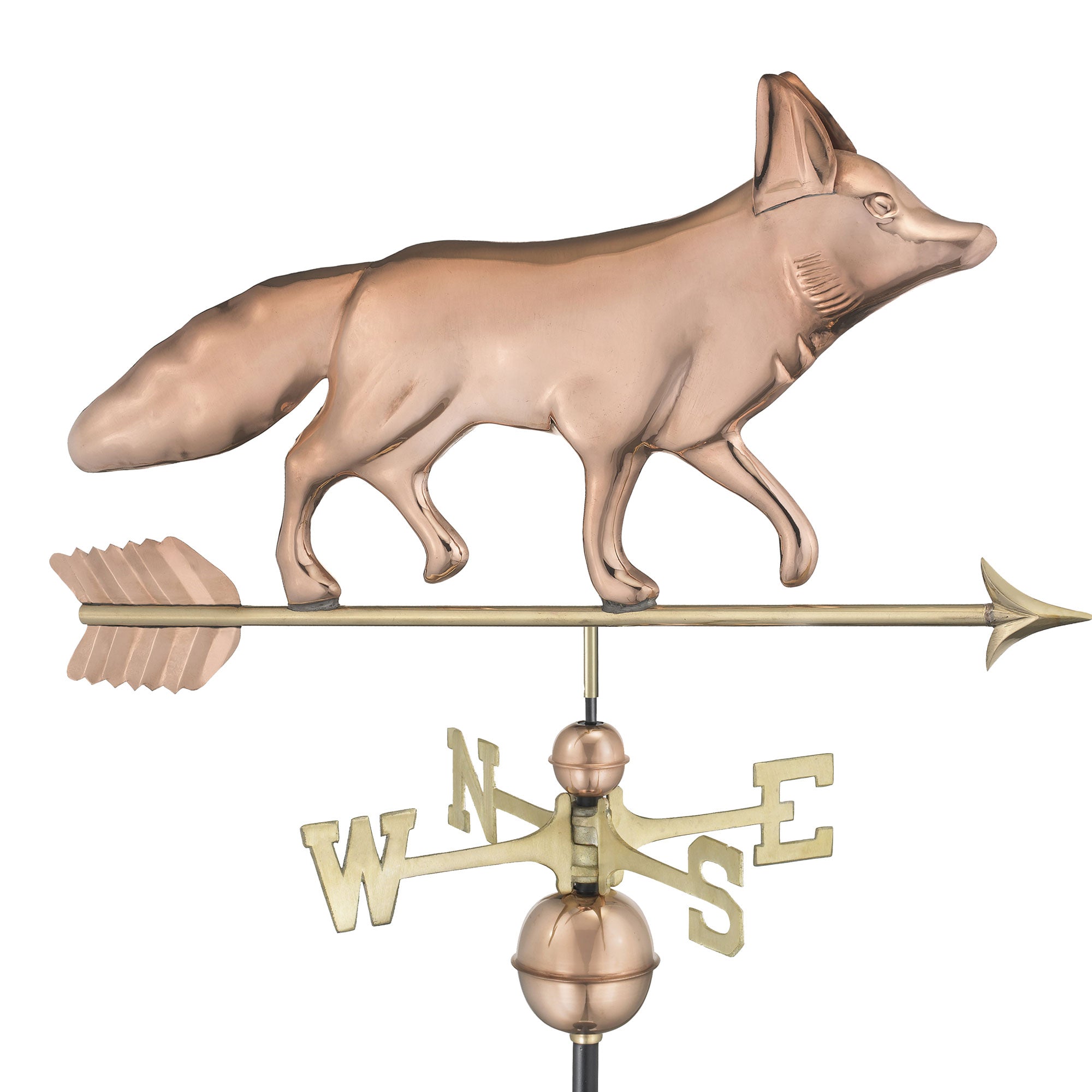Fox Weathervane - Handcrafted Copper Garden Decor for Outdoor & Farmhouse Style | Perfect for Roof, Barn, or Yard Decoration