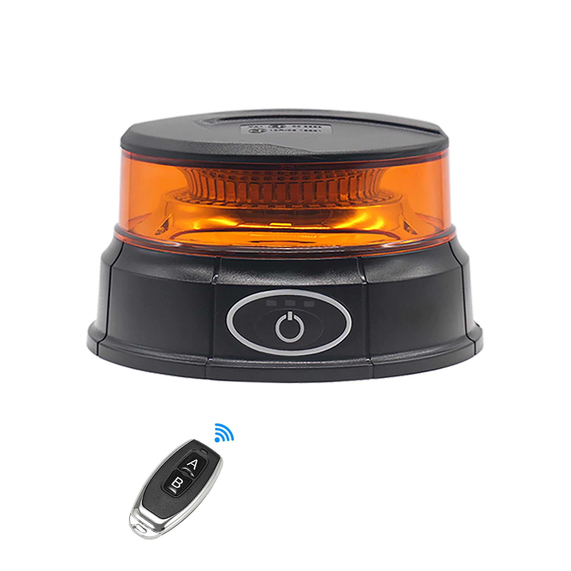 12-24V Rechargeable Magnetic Amber Strobe Light - Wireless LED Warning Beacon for Trucks & Vehicles | Emergency Flashing Light for Road Safety, Construction Zones & Hazard Scenarios