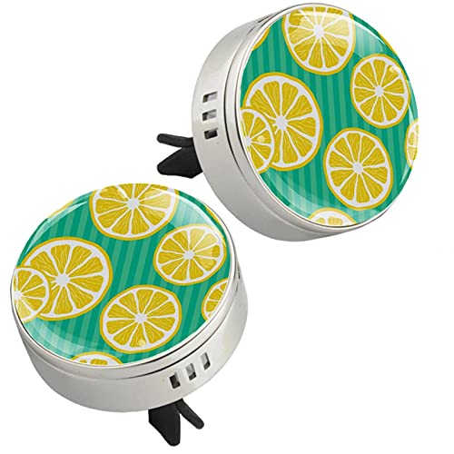 Lemon Stripe Car Air Freshener Vent Clip - Long Lasting Aroma Diffuser for Cars, Trucks & SUVs - Eliminate Odors & Refresh Air - Perfect for Daily Commute, Road Trips & Office Parking