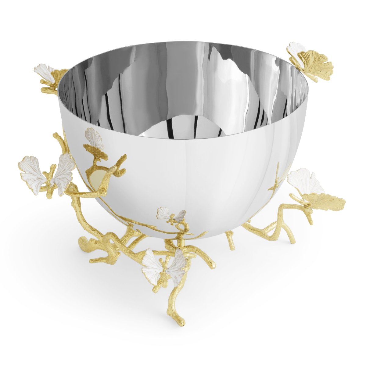 Butterfly Ginkgo Gold Bowl - Elegant Decorative Serving Bowl for Dining, Parties & Home Decor | Perfect for Salads, Fruits & Display