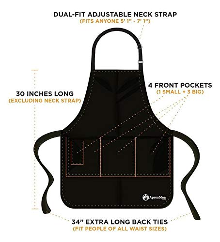 Funny BBQ Apron - Caution Extremely Hot - Perfect for Grilling, Cooking & Outdoor Parties - Great Gift for Grill Masters & BBQ Lovers