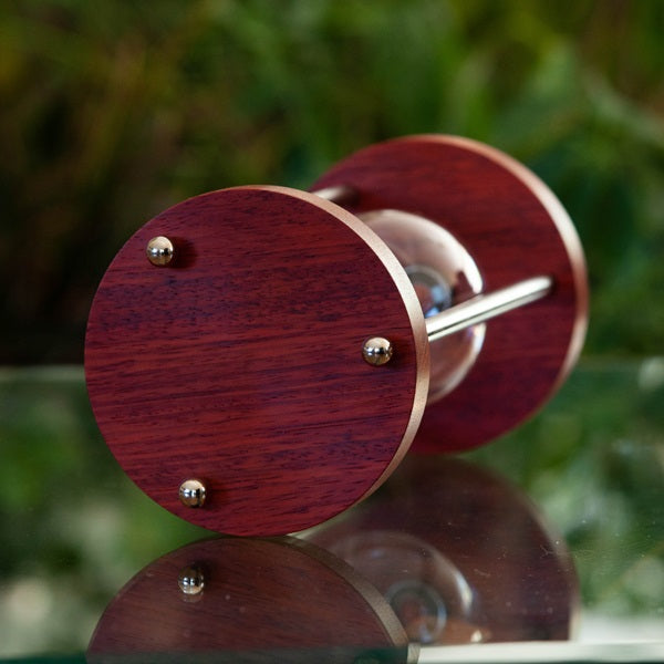 Premium Solid Padauk 60-Minute Hourglass with Metal Spindles - White or Black Sand Timer for Home Office Decor, Meditation, Yoga & Kitchen Use