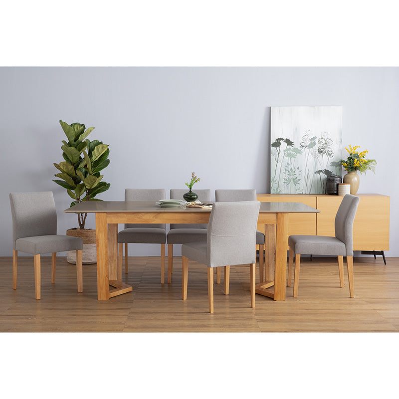 Ladee Modern Dining Chair - Solid Oak Wood Frame with Silver Metal Legs - Perfect for Kitchen, Dining Room & Office Workspace