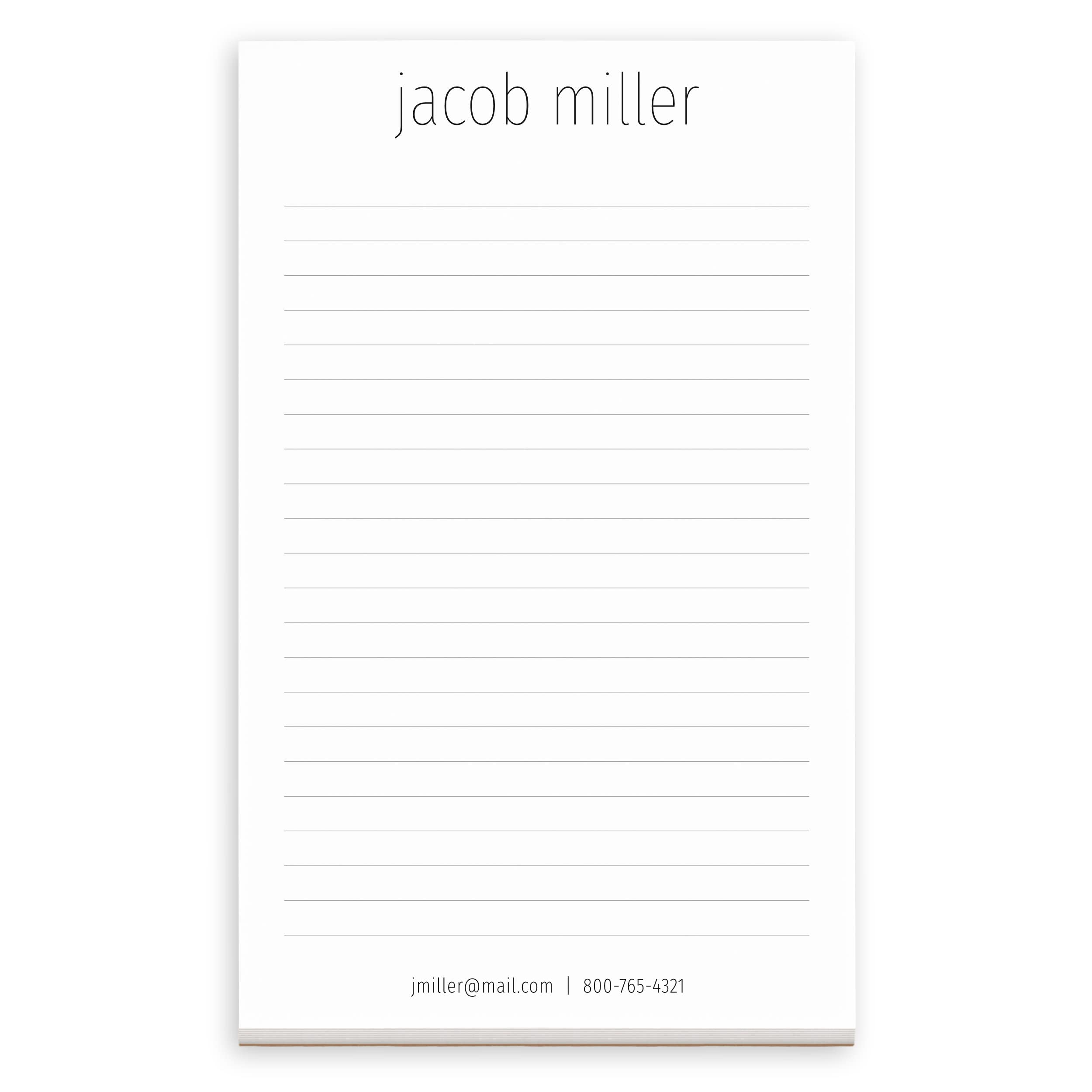 Customized Modern Hairline Text Notepad - Personalized Writing Pad & To Do List Notebook - Perfect for Office, School, Gifts & Daily Planning