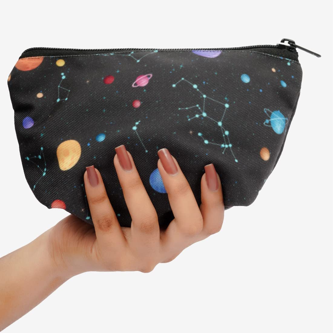 Crazyify Printed Makeup Pouch Set of 2 - Waterproof Cosmetic Bag & Travel Toiletry Organizer for Women | Perfect for Makeup Brushes, Skincare, Jewelry & Travel Essentials (Home, Gym, Vacation Use)