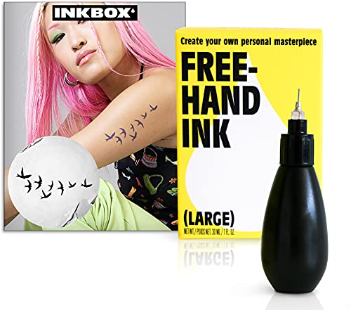 Premium Freehand Temporary Tattoo Ink (1oz) with Long-Lasting ForNow Ink Bird Design - Pajaros (5x2 in) | Summer Body Art Kit for Festivals, Beach Parties & Creative Self-Expression
