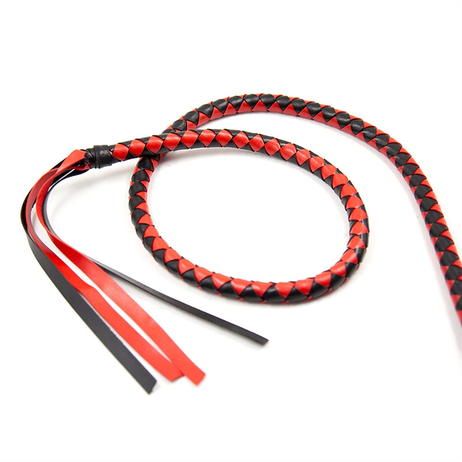 Premium Red Leather Whip Flogger for Couples - BDSM Sensual Play, Spanking Toy, Adult Intimacy Enhancer - Perfect for Romantic Nights & Role Play Scenes
