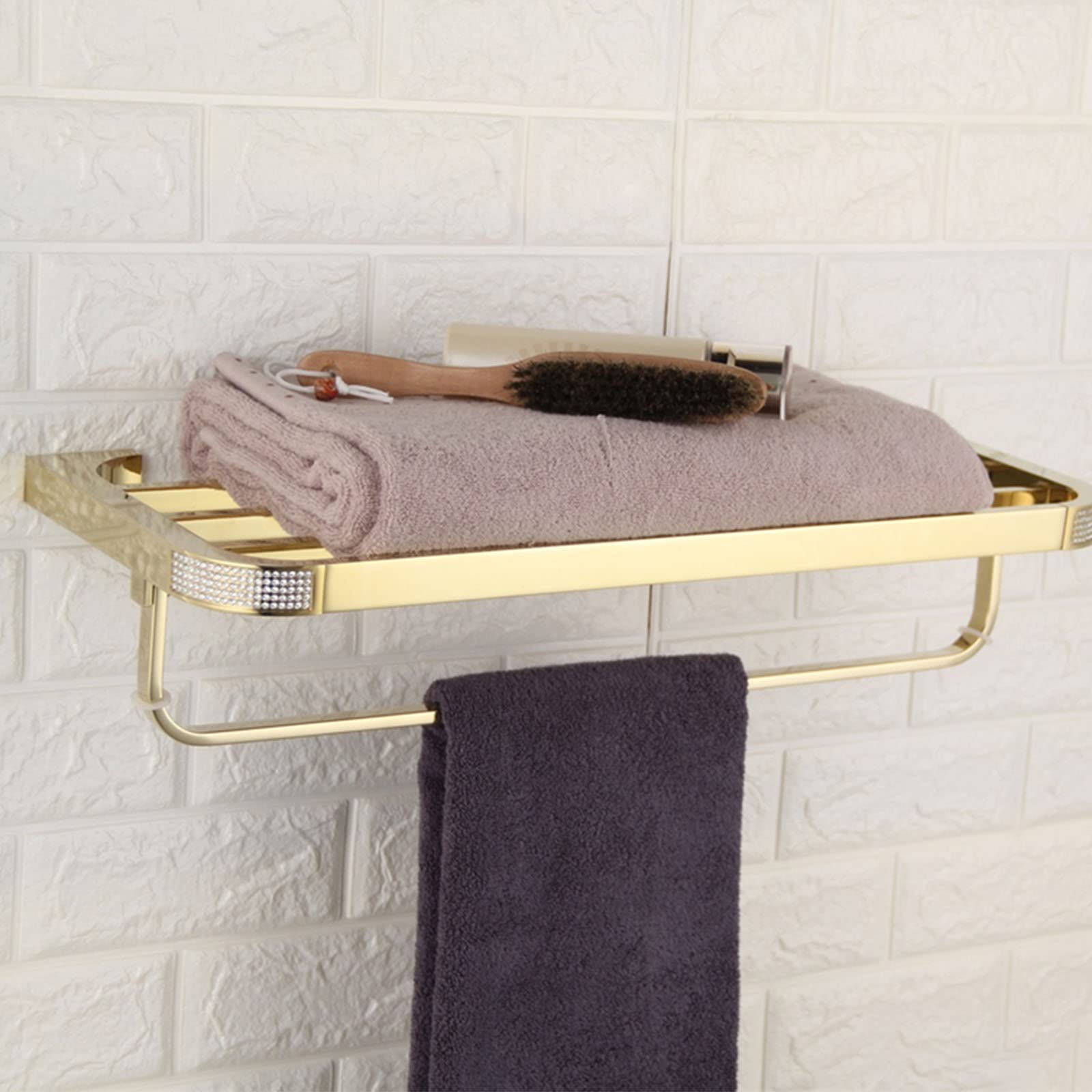 11-Piece Brass Bathroom Hardware Set - Wall Mounted Towel Racks, Towel Bar, Towel Ring, Toilet Paper Holder & Robe Hooks - Elegant Bathroom Accessories for Home & Hotel Decor