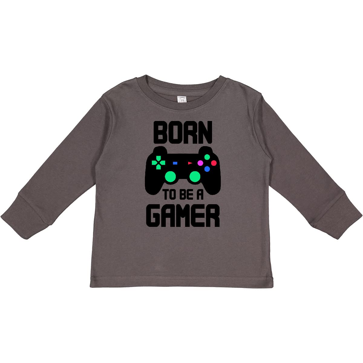 Inktastic 'Born to Be a Gamer' Controller Print Toddler Long Sleeve T-Shirt - Perfect for Gaming Enthusiasts & Casual Wear