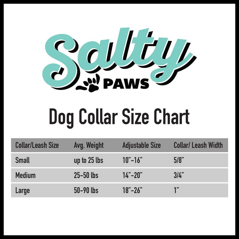 Shaka's Salty Paws Adjustable Dog Collar for Small, Medium & Large Dogs (18