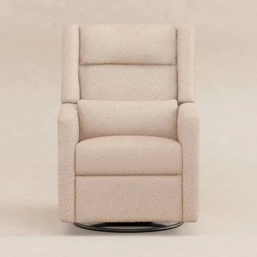 Babyletto Kiwi Plus Electronic Glider & Recliner with Adjustable Headrest - Chai Shearling Fabric - Perfect for Nursery, Breastfeeding & Baby Comfort