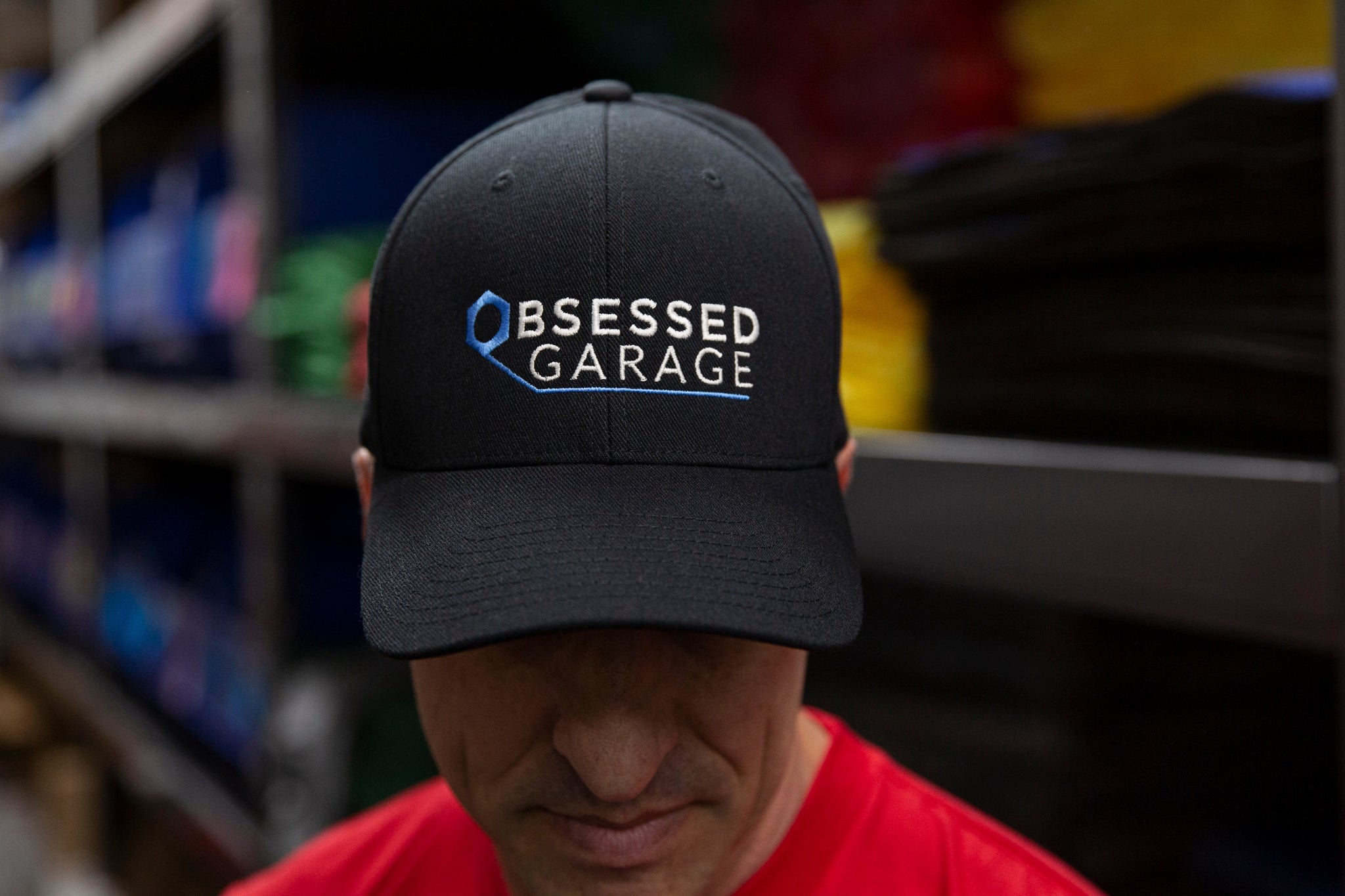 Obsessed Garage Logo Hat - Premium Adjustable Baseball Cap for Car Enthusiasts - Perfect for Car Shows, Racing Events & Outdoor Activities