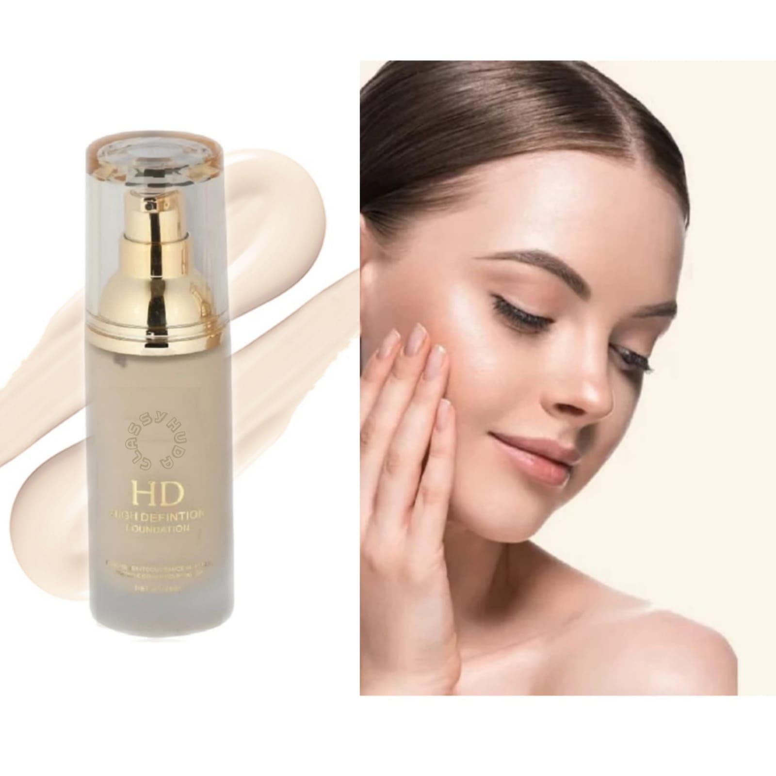 Huda HD High Coverage Foundation & Loose Powder - Makeup Kit for Flawless Finish