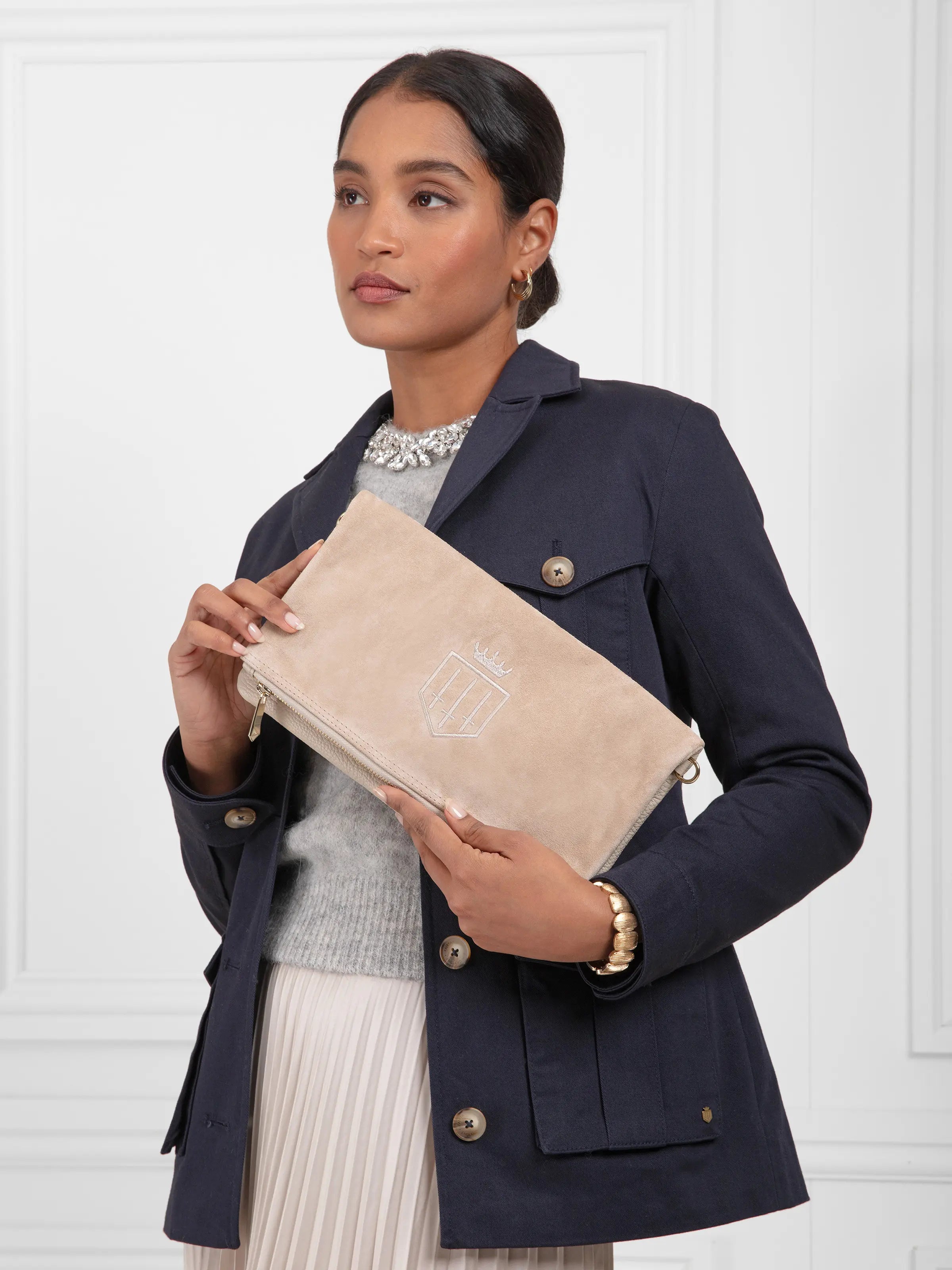 Finsbury Stone Clutch Bag for Women - Elegant Evening Purse for Parties, Weddings & Special Occasions