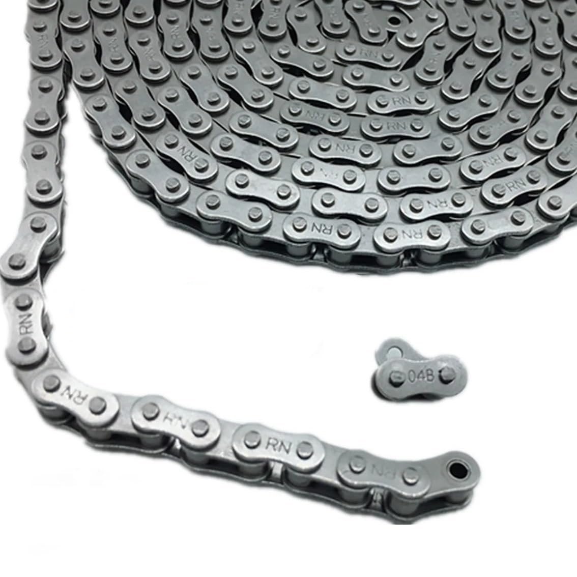 1Pcs 04B-1 Carbon Steel Roller Chain with Connector - 6mm Pitch, Half/Full Buckle Industrial Roller Chain by DOLUNTO (1.5M Length) - Perfect for Conveyor Systems, Machinery, and Industrial Equipment