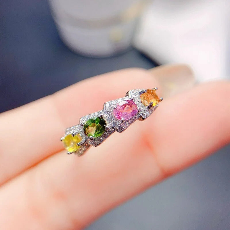 Sterling Silver Tourmaline Ring for Women - Elegant Gemstone Jewelry Gift for Birthday, Anniversary & Special Occasions | Perfect for Daily Wear, Parties & Formal Events
