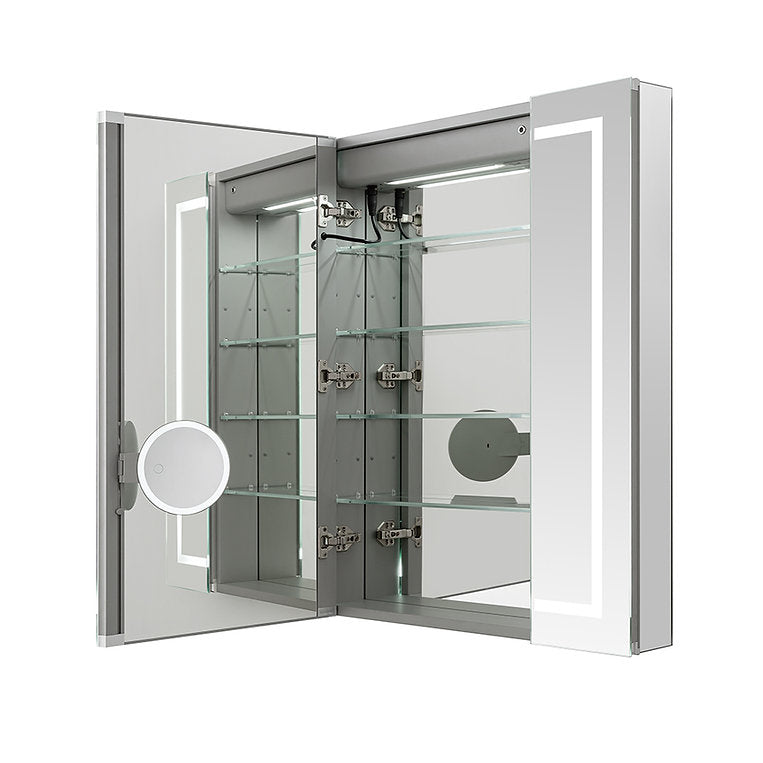 Aquadom Royale Plus 40x36 Inch LED Lighted Triple Door Bathroom Medicine Cabinet - Perfect for Modern Homes, Spas & Luxury Bathrooms
