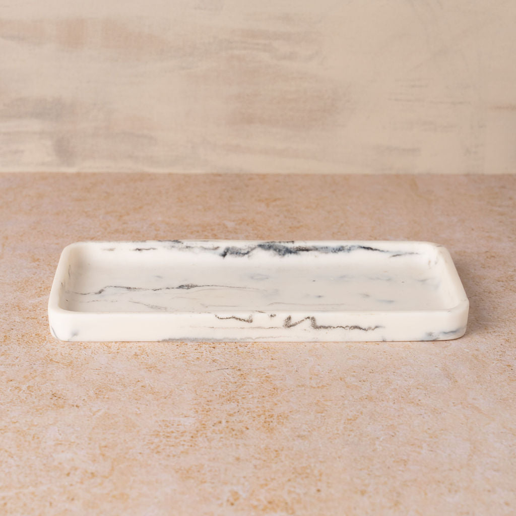 Premium Flow Resin Bathroom Caddy Tray | Waterproof Shower Organizer for Toiletries | Perfect for Spa, Bath, and Vanity Organization | Merle
