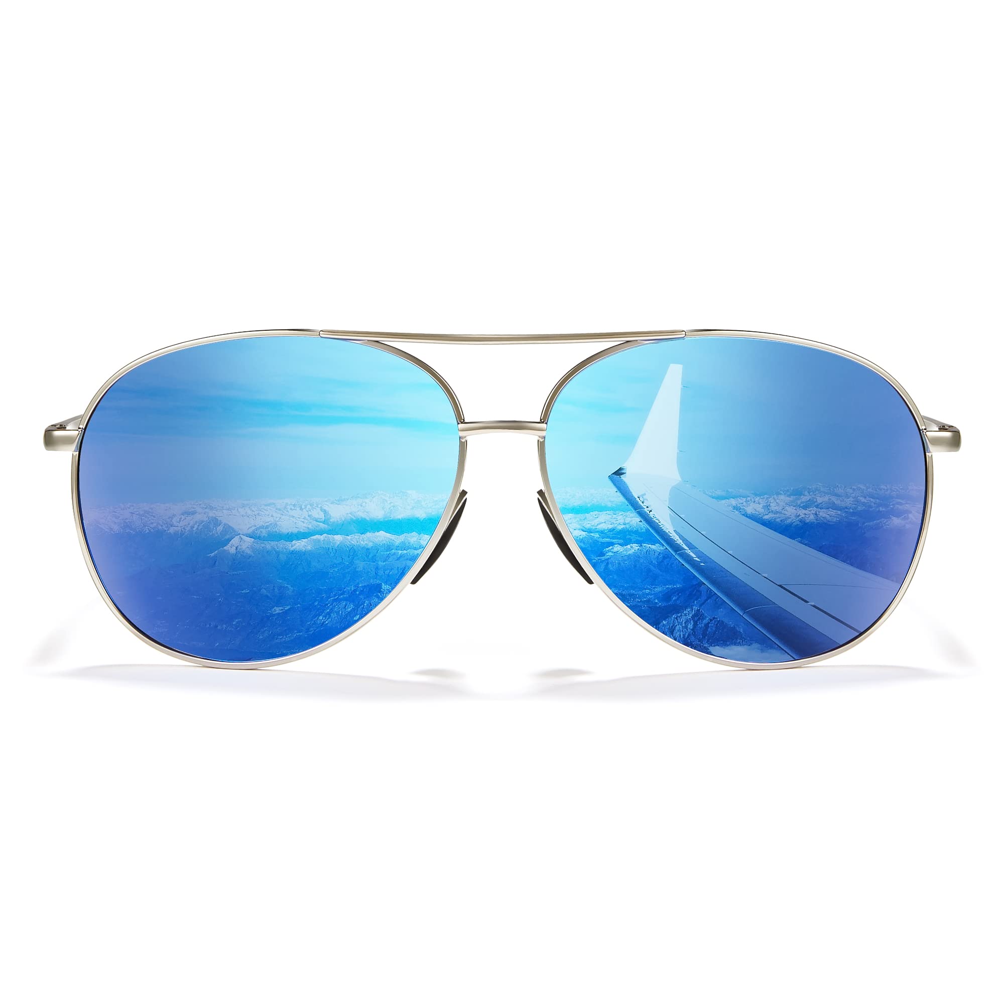 Cyxus Polarized Aviator Sunglasses for Men - UV400 Protection, Military Pilot Style, Trendy Driving & Hiking Sunglasses - Perfect for Outdoor Adventures, Road Trips, and Summer Fashion